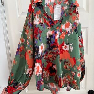 Eterna Multicolor Abstract Women's Blouse